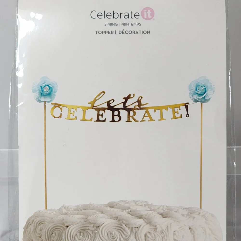 Celebrate It Gold Cake Topper